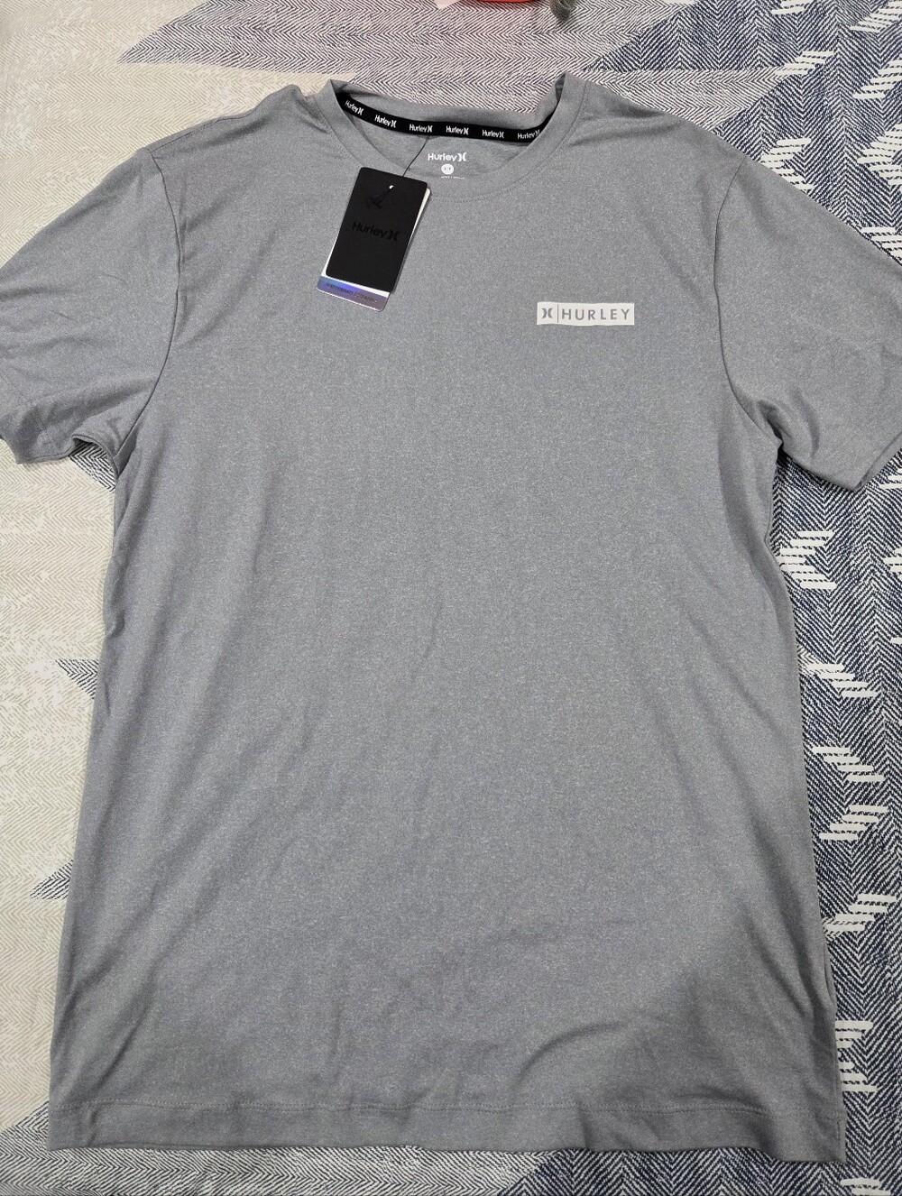 Hurley Men’s Light Gray Logo Short Sleeve Tee